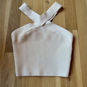 Aritzia Babaton White Criss Cross Top
